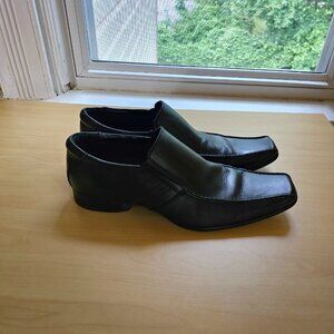 Kenneth Cole Reaction Note Taker LE Black Leather Dress Loafers Shoe Size 10